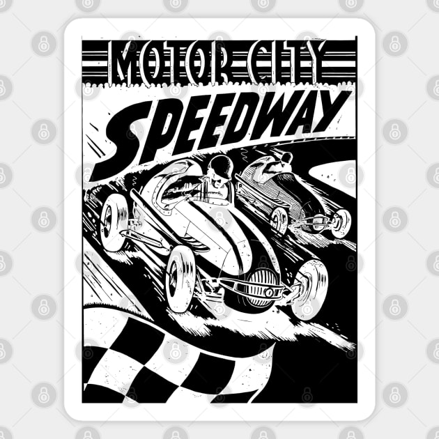 Motor City Speedway (1932-1958) Magnet by Colonel JD McShiteBurger